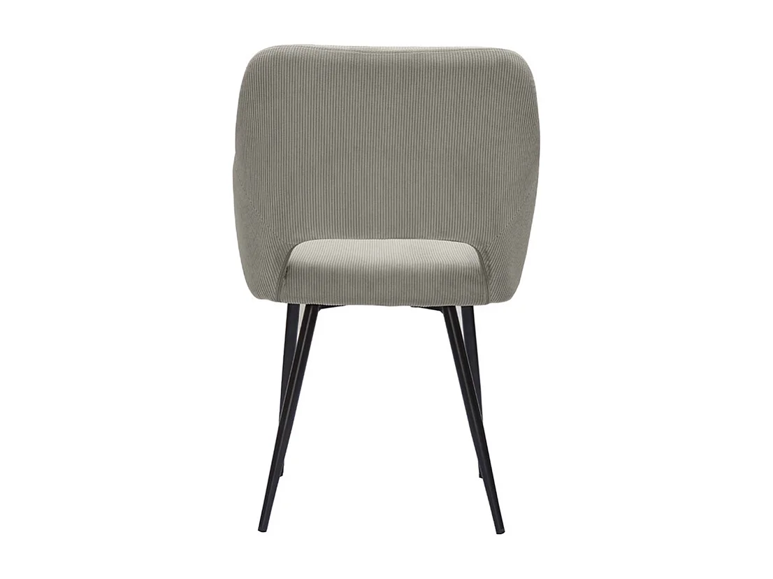 Chaises en tissu velours côtelé taupe et métal noir (lot de 2) LAURETTE
