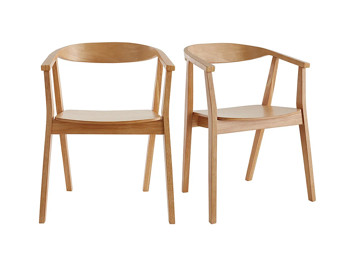 Set de 2 sillas nórdicas de madera BAHIA