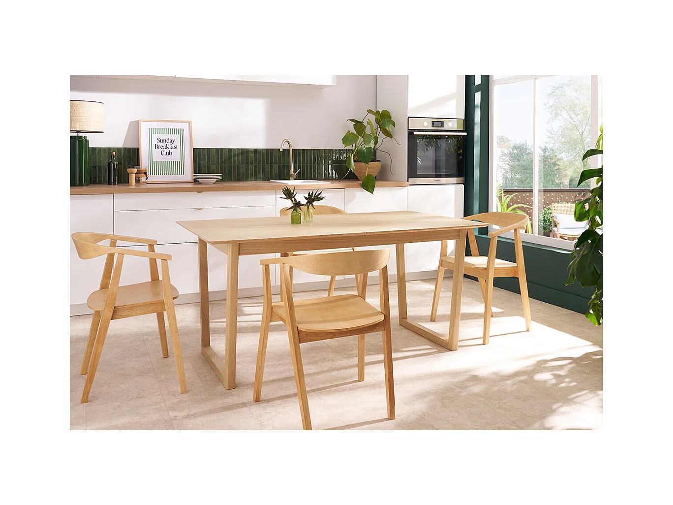 Set de 2 sillas nórdicas de madera BAHIA