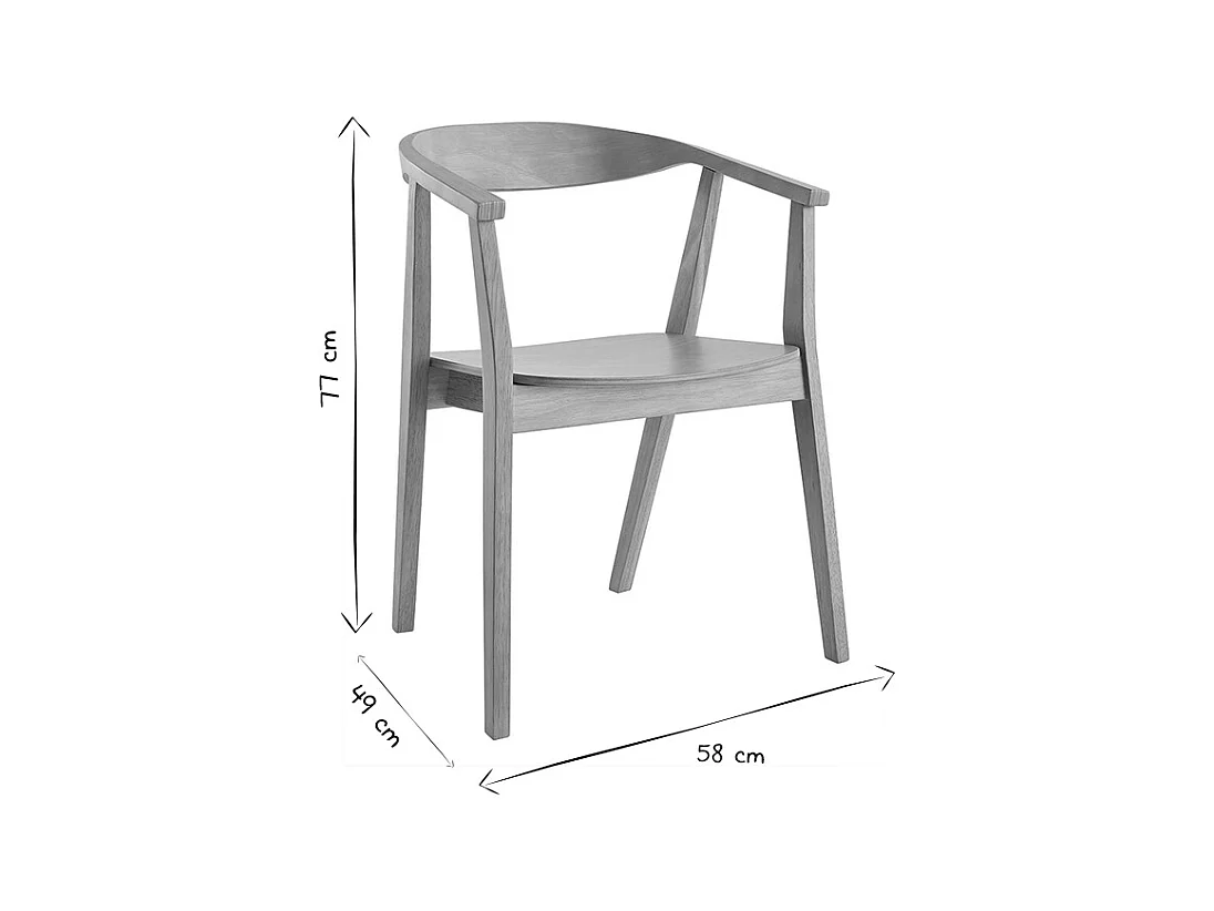 Set de 2 sillas nórdicas de madera BAHIA