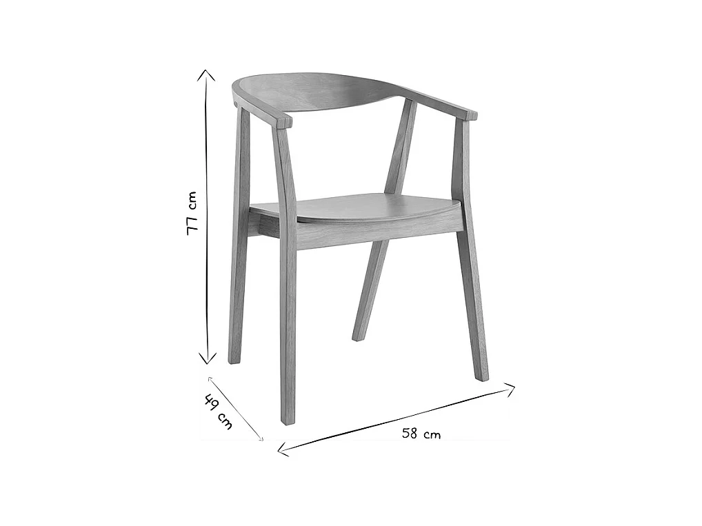 Set de 2 sillas nórdicas de madera BAHIA