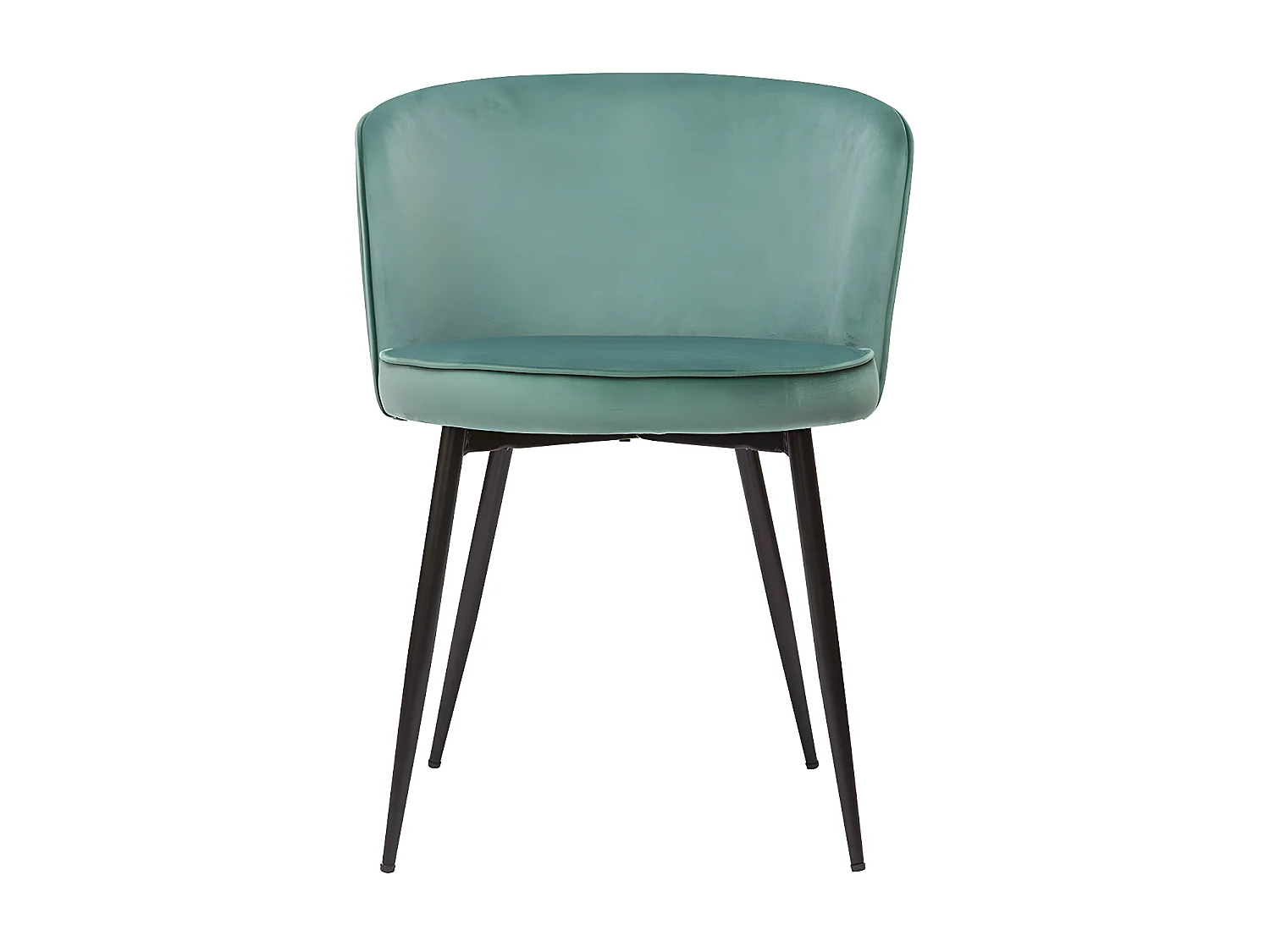 Chaises design en tissu velours vert céladon et métal noir (lot de 2) SERIF