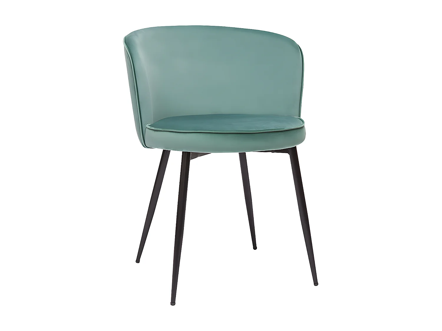 Chaises design en tissu velours vert céladon et métal noir (lot de 2) SERIF