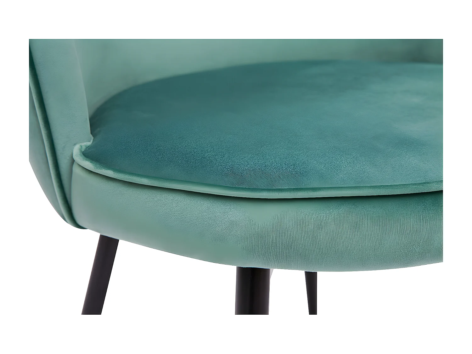 Chaises design en tissu velours vert céladon et métal noir (lot de 2) SERIF