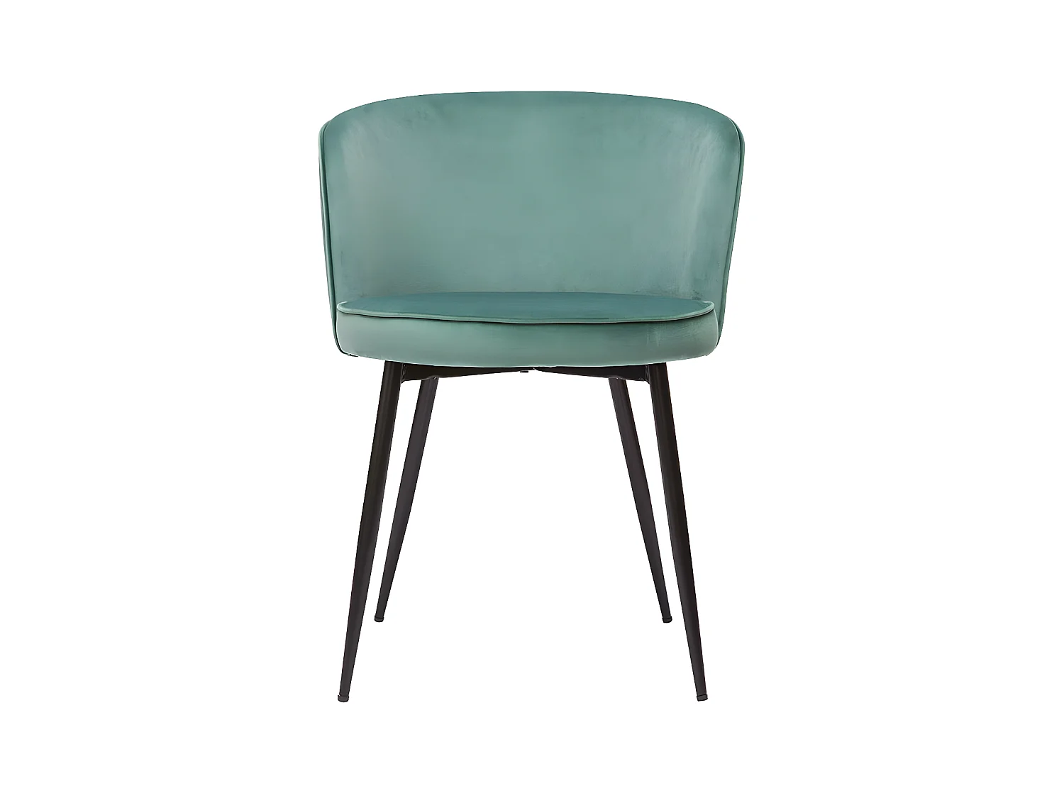 Chaises design en tissu velours céladon et métal noir (lot de 2) SERIF