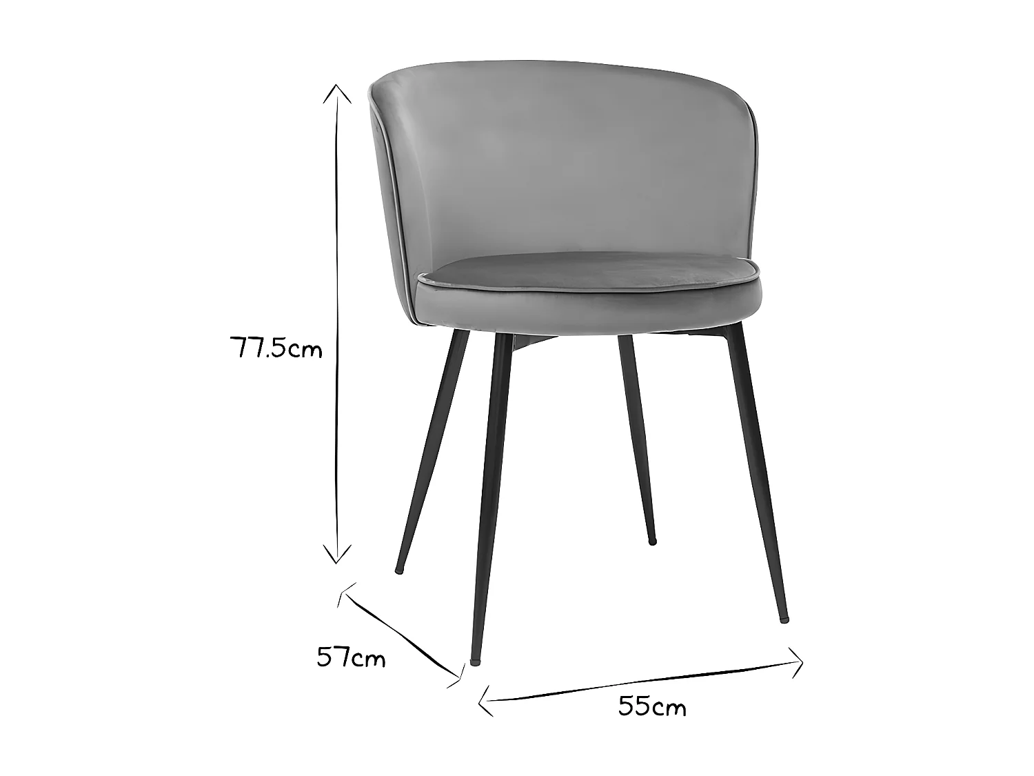 Design-Stühle aus seladongrünem Samtstoff und Metall (2er-Set) SERIF