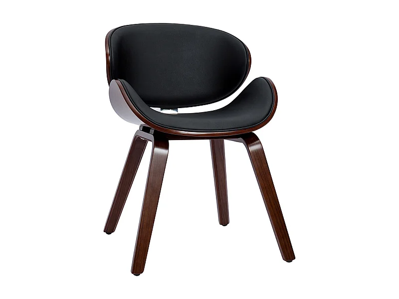 Sedia design nero e legno noce scuro WALNUT