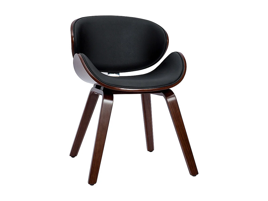 Silla de diseño negra y madera oscura WALNUT