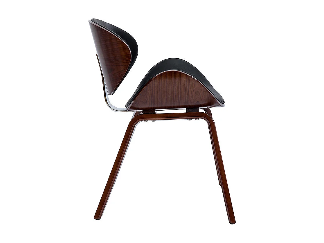 Silla de diseño negra y madera oscura WALNUT
