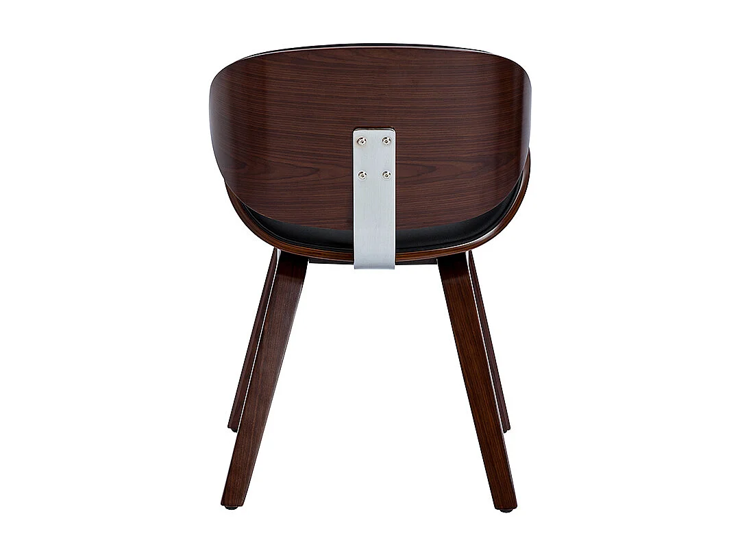 Silla de diseño negra y madera oscura WALNUT