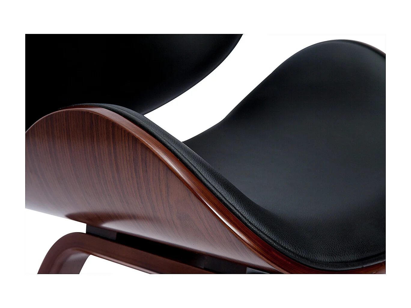 Silla de diseño negra y madera oscura WALNUT