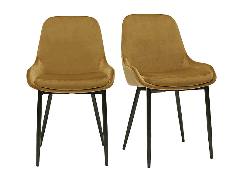 Set de 2 sillas de terciopelo color bronce HOLO