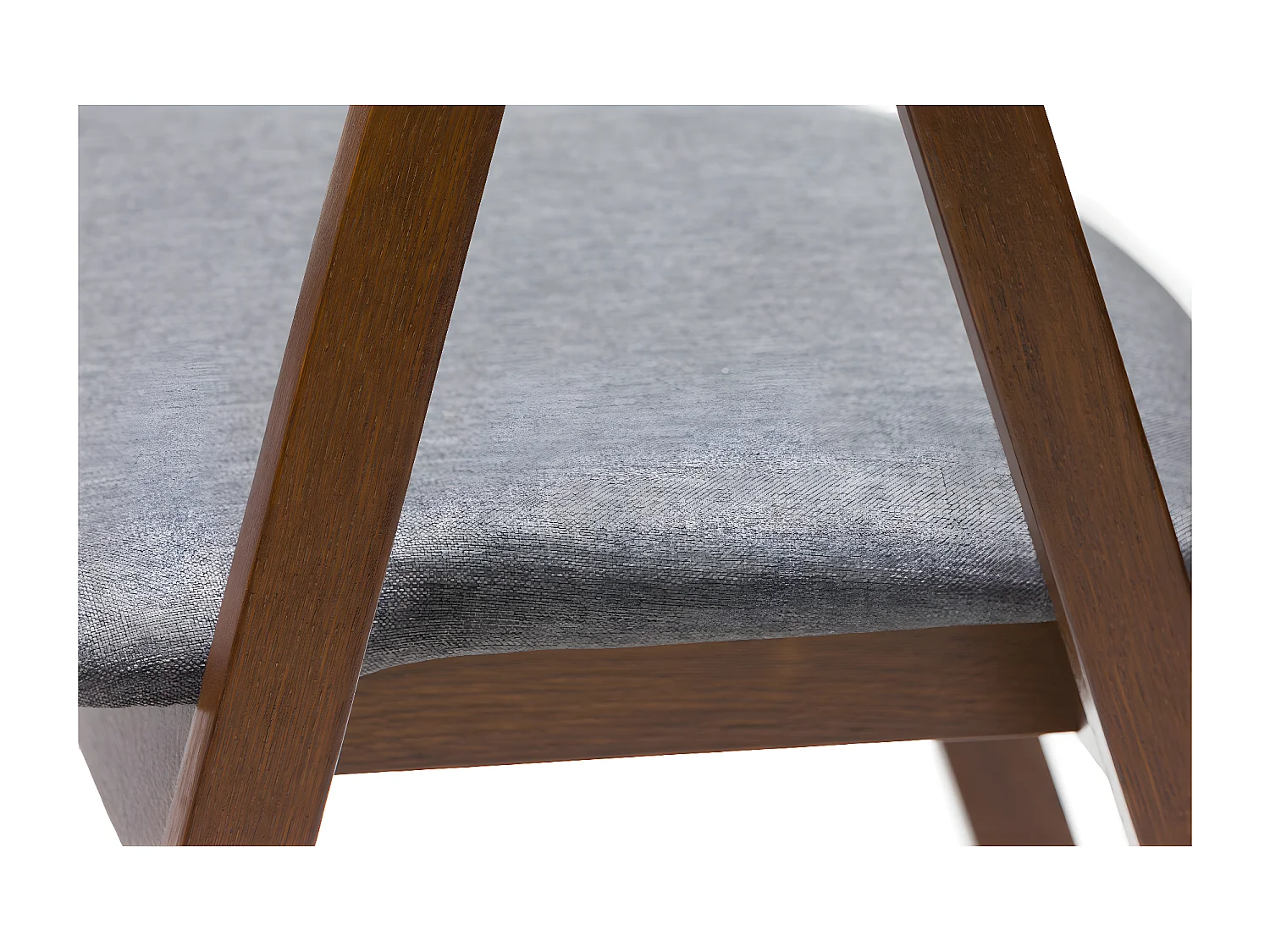 Chaises vintage empilables en bois teinté noyer et tissu gris (lot de 2) LOVA