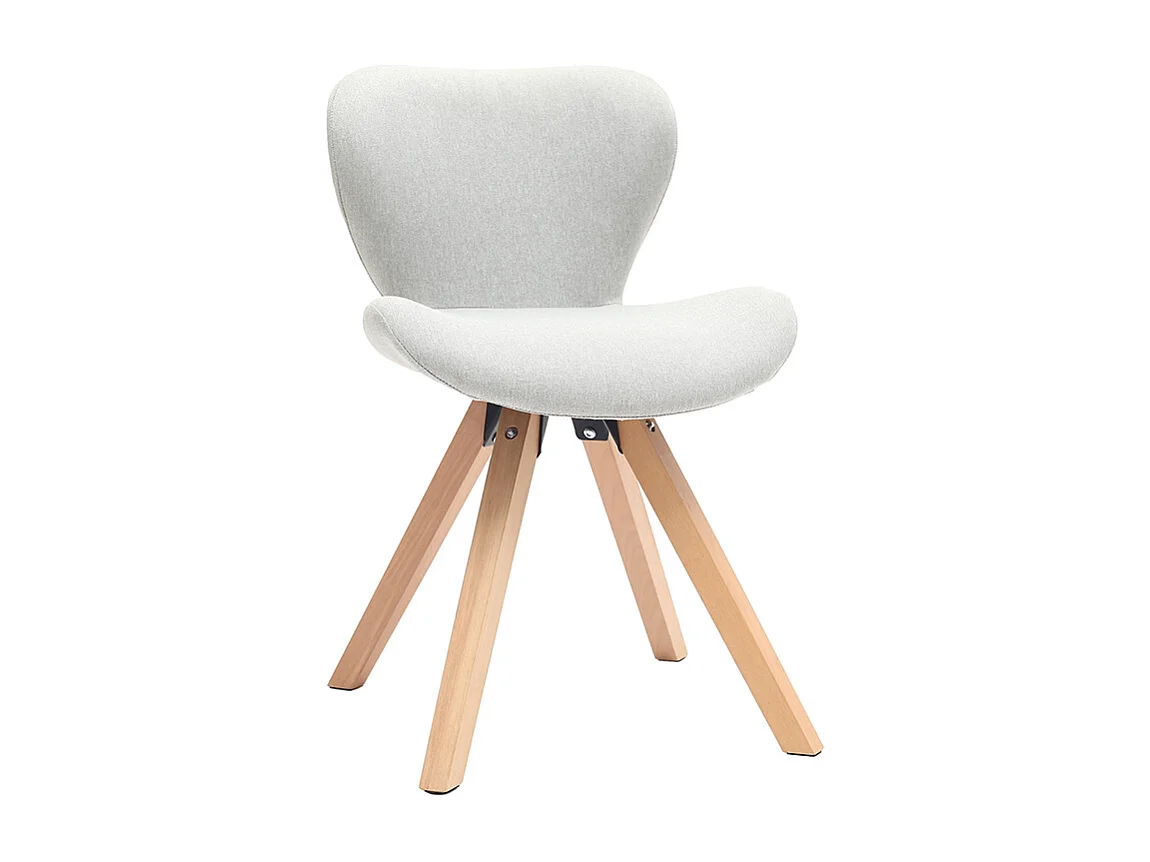 Silla escandinava tejido gris patas madera clara ANYA