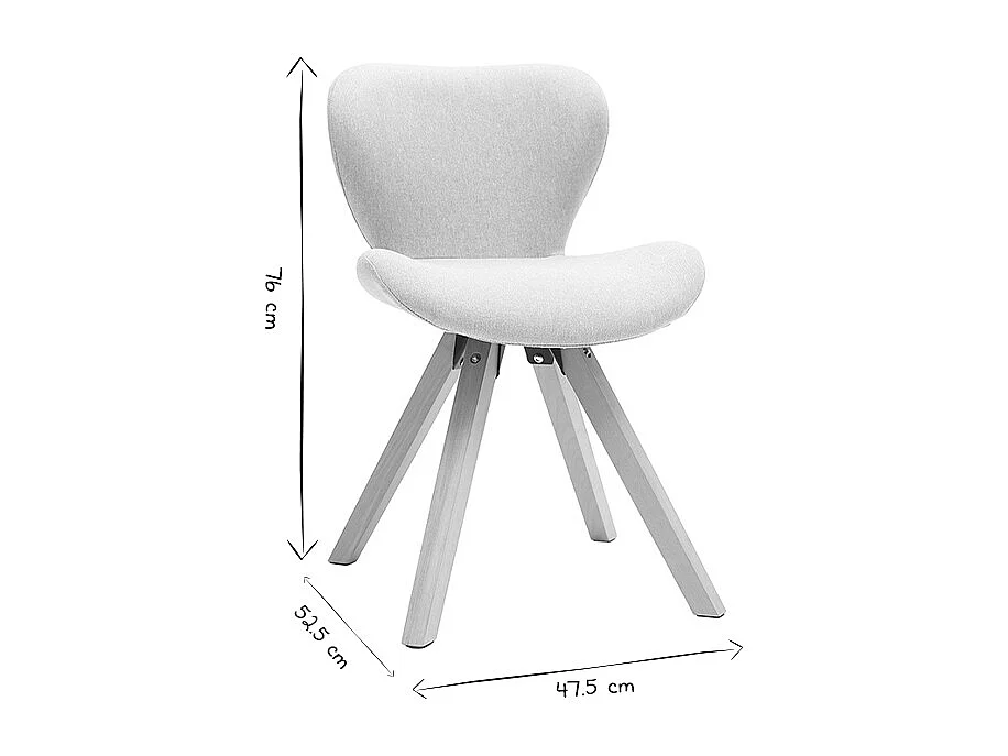 Silla escandinava tejido gris patas madera clara ANYA