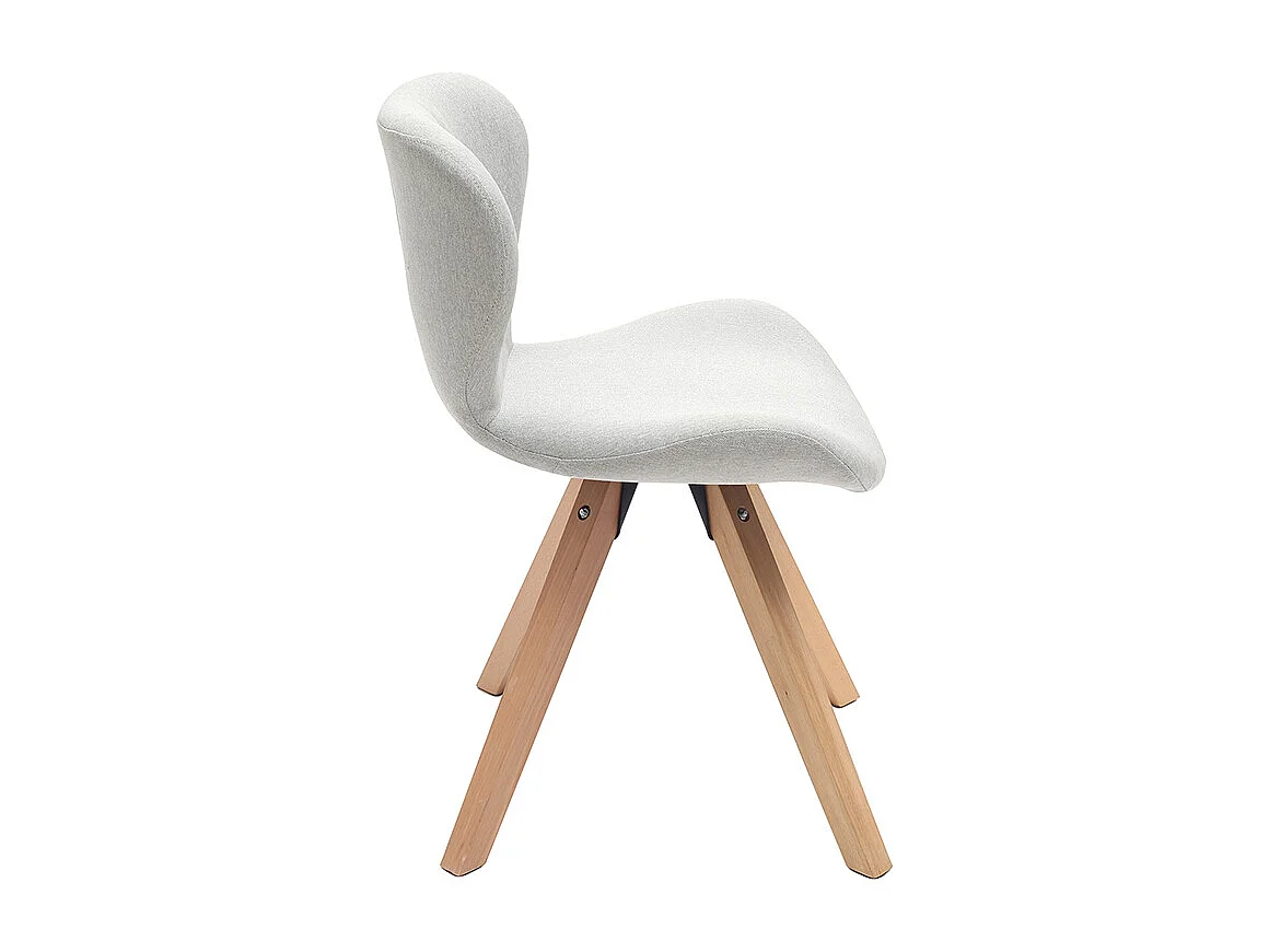 Silla escandinava tejido gris patas madera clara ANYA