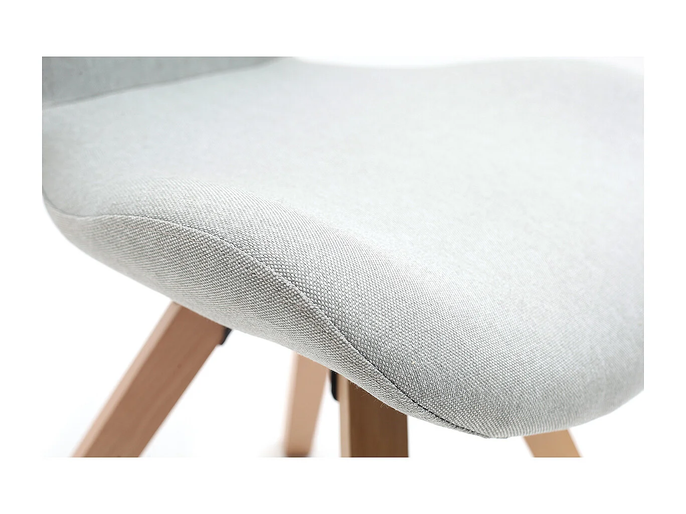 Silla escandinava tejido gris patas madera clara ANYA