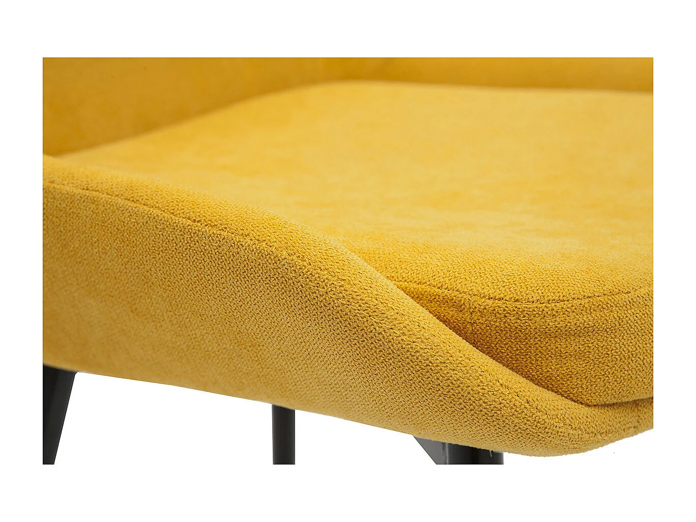 Set de 2 sillas de tejido efecto aterciopelado amarillo mostaza HOLO