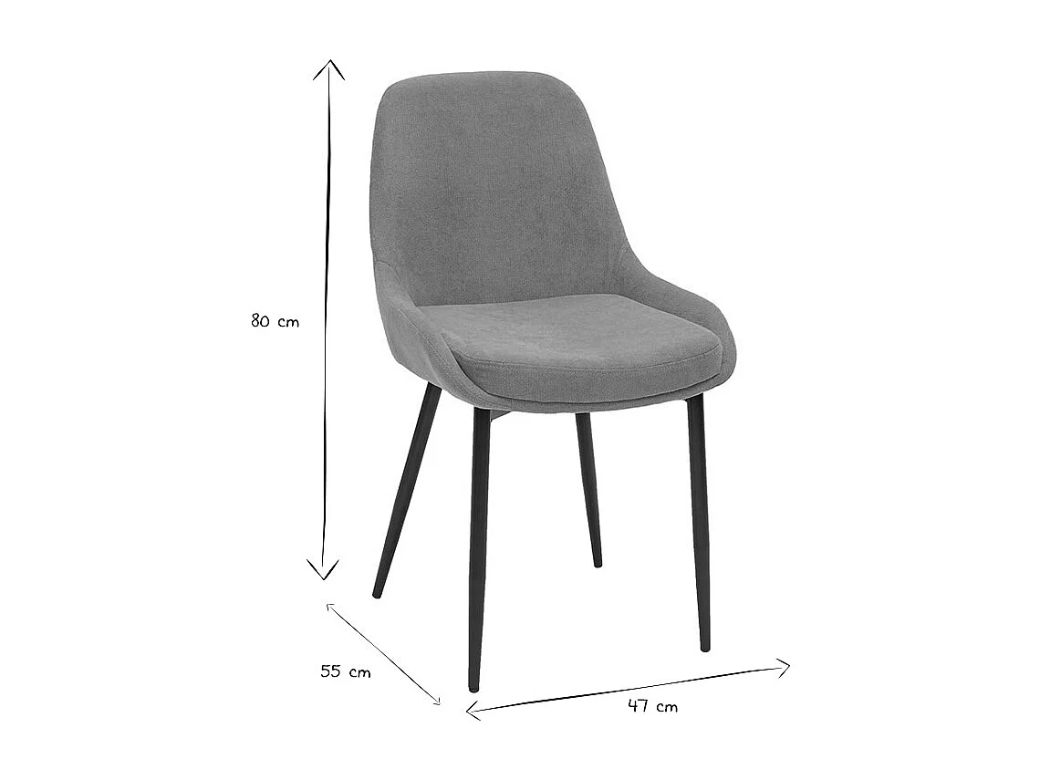 Set de 2 sillas de tejido efecto aterciopelado amarillo mostaza HOLO
