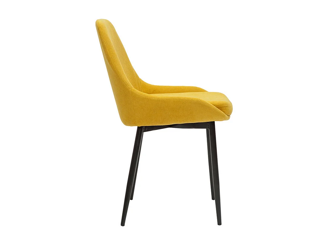 Set de 2 sillas de tejido efecto aterciopelado amarillo mostaza HOLO