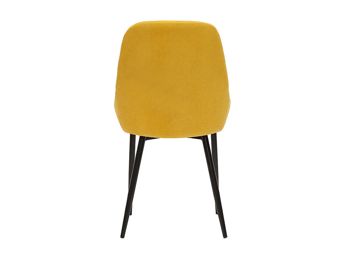 Set de 2 sillas de tejido efecto aterciopelado amarillo mostaza HOLO