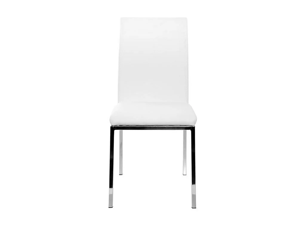 Chaises design blanc et acier chromé (lot de 2) SIMEA