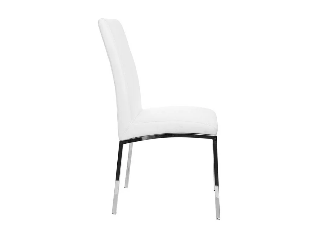 Chaises design blanc et acier chromé (lot de 2) SIMEA