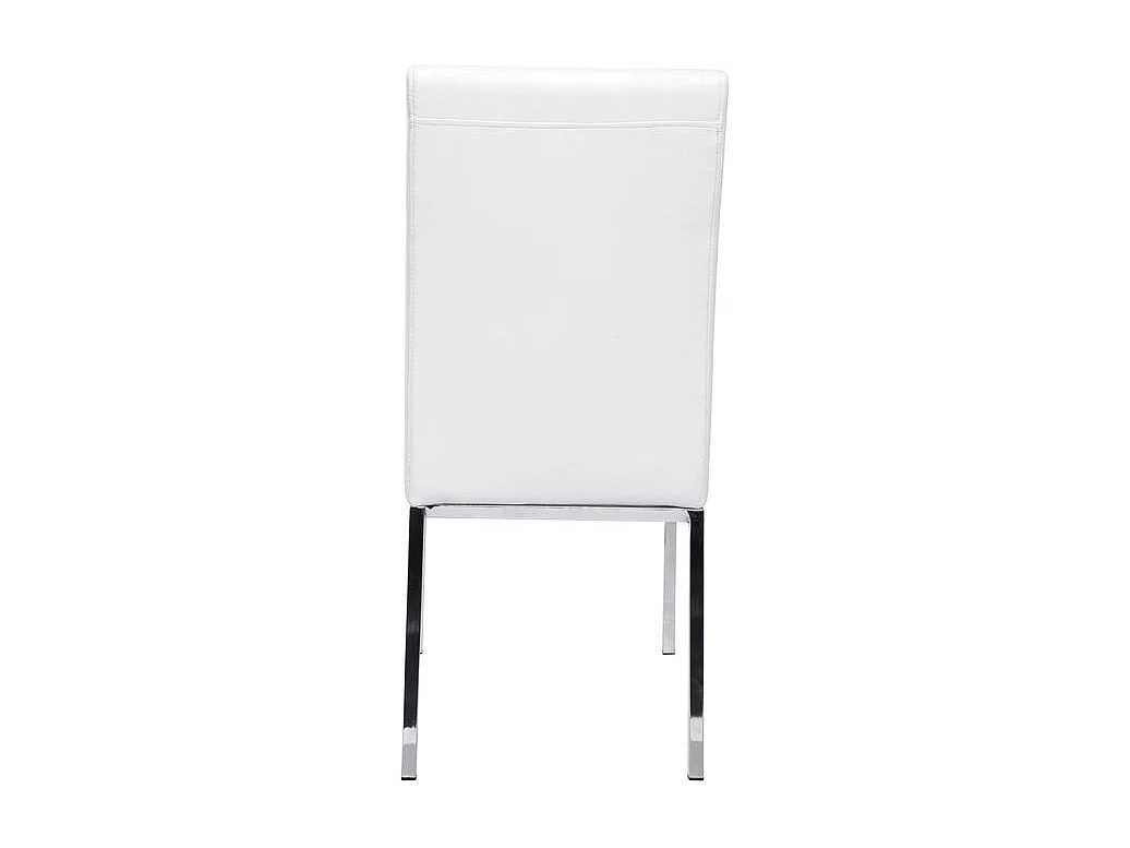 Chaises design blanc et acier chromé (lot de 2) SIMEA