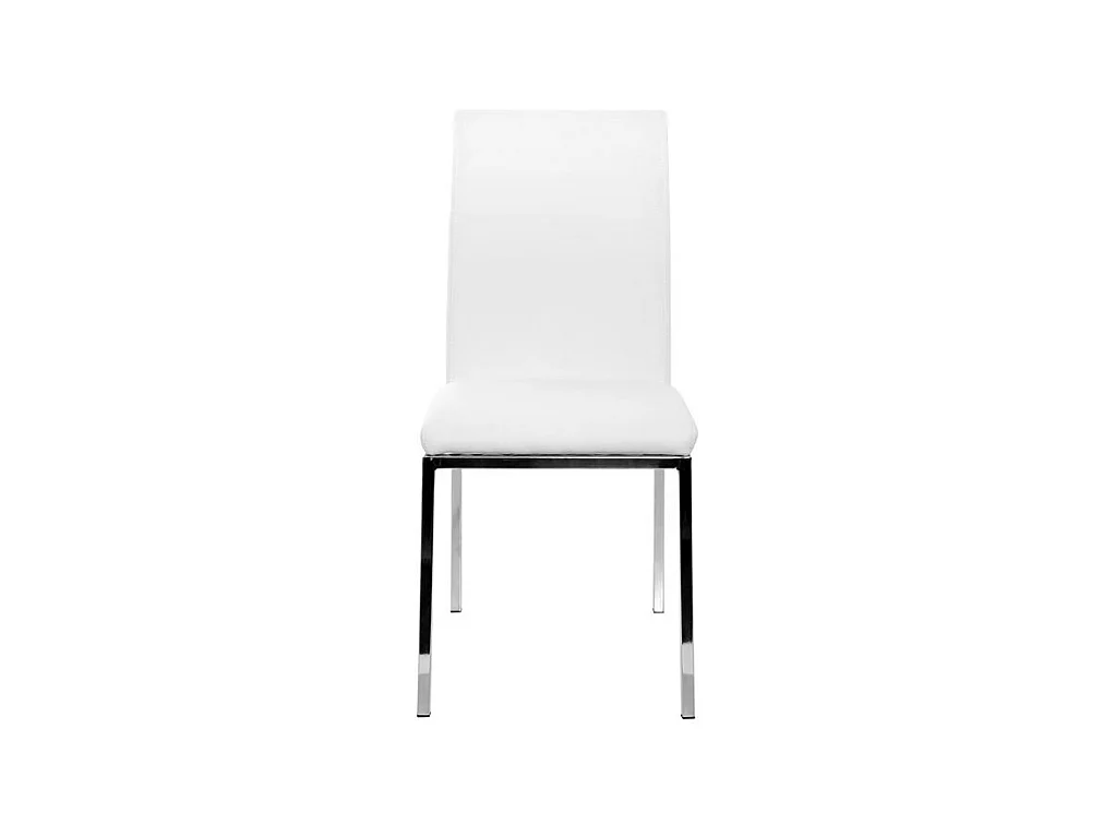 Chaises design blanc et acier chromé (lot de 2) SIMEA
