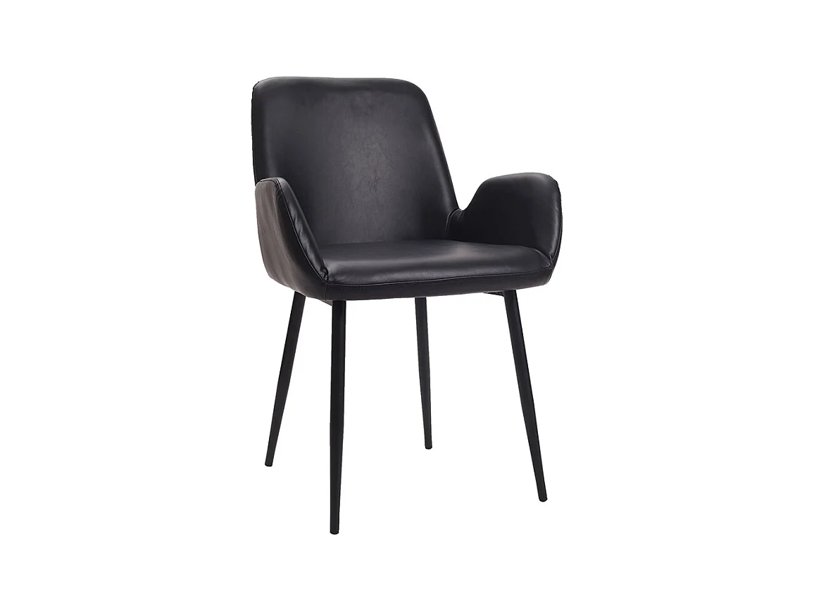 Sillones vintage negros con patas metal negro (lote de 2) TIKA
