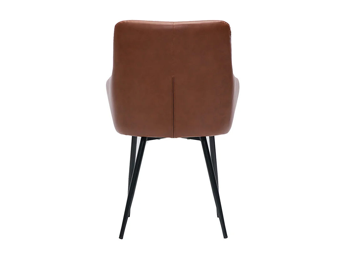 Chaises matelassées marron et métal noir (lot de 2) MONTERO