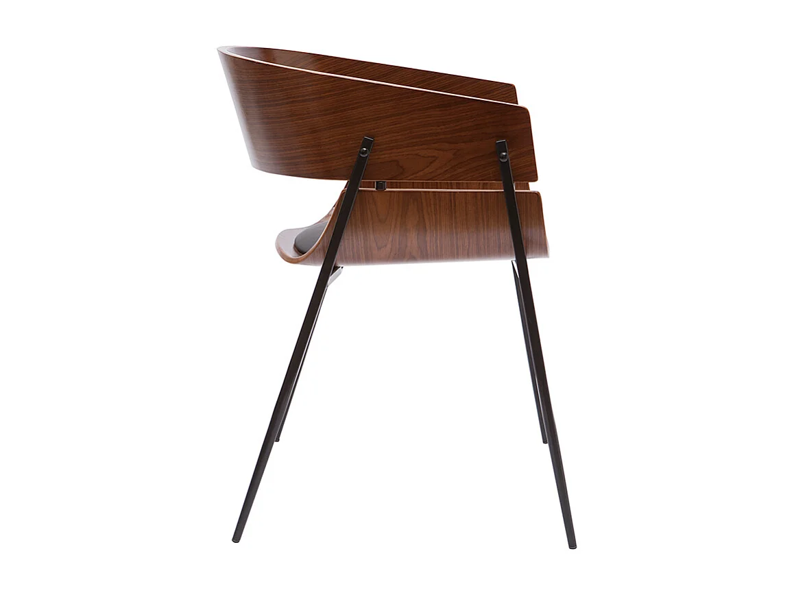 Silla de diseño negra y madera oscura WESS