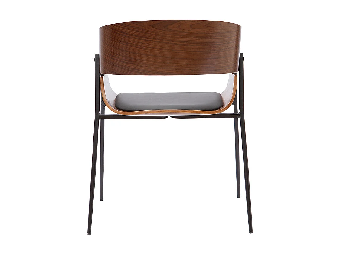 Silla de diseño negra y madera oscura WESS