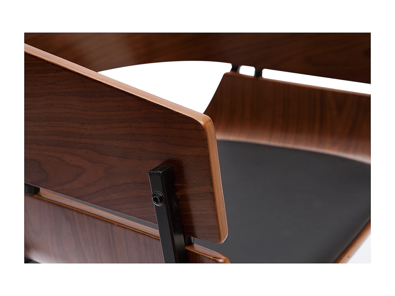 Design-Stuhl schwarz mit dunklem Holz WESS