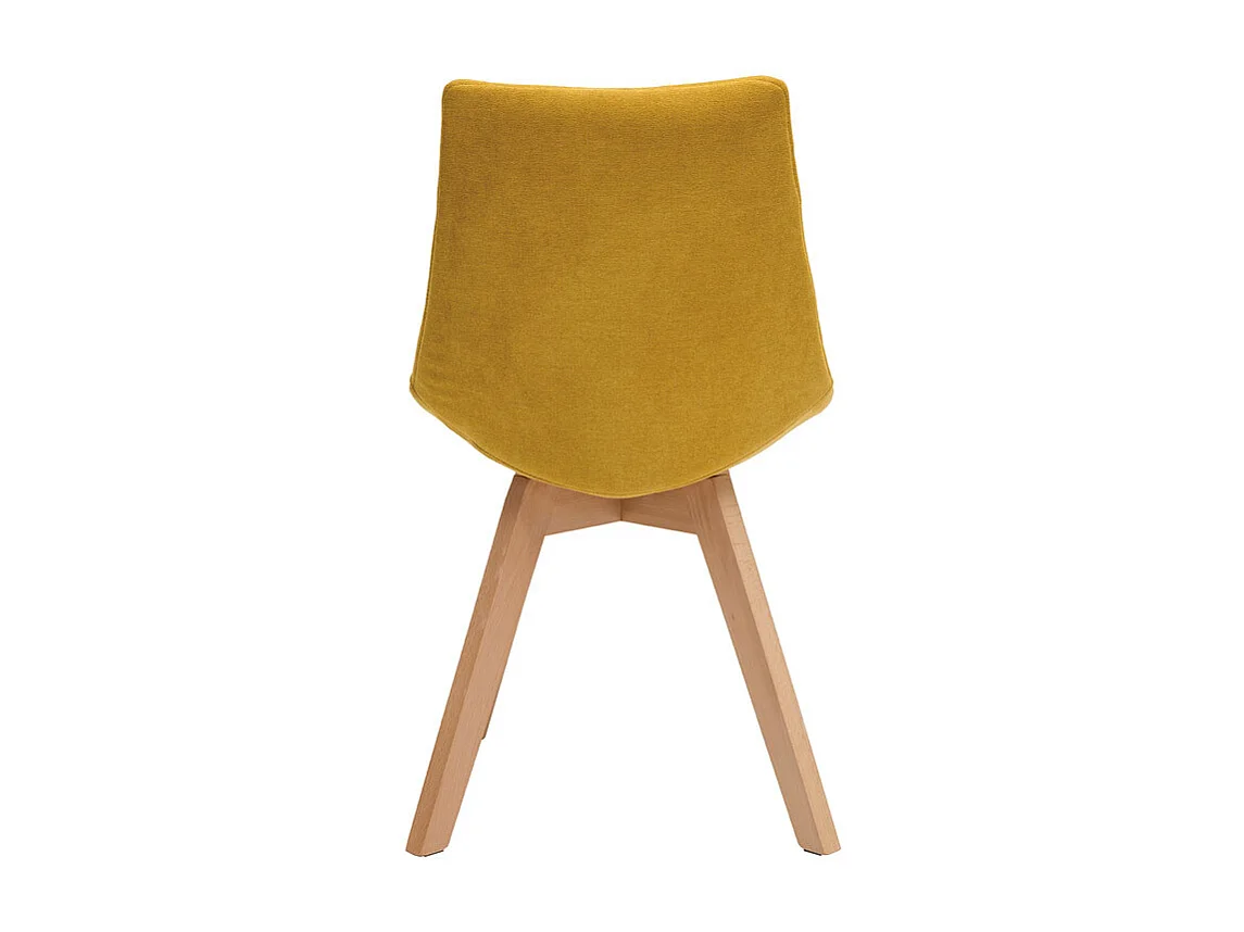 Chaises scandinaves en tissu effet velours jaune moutarde et bois clair (lot de 2) MATILDE