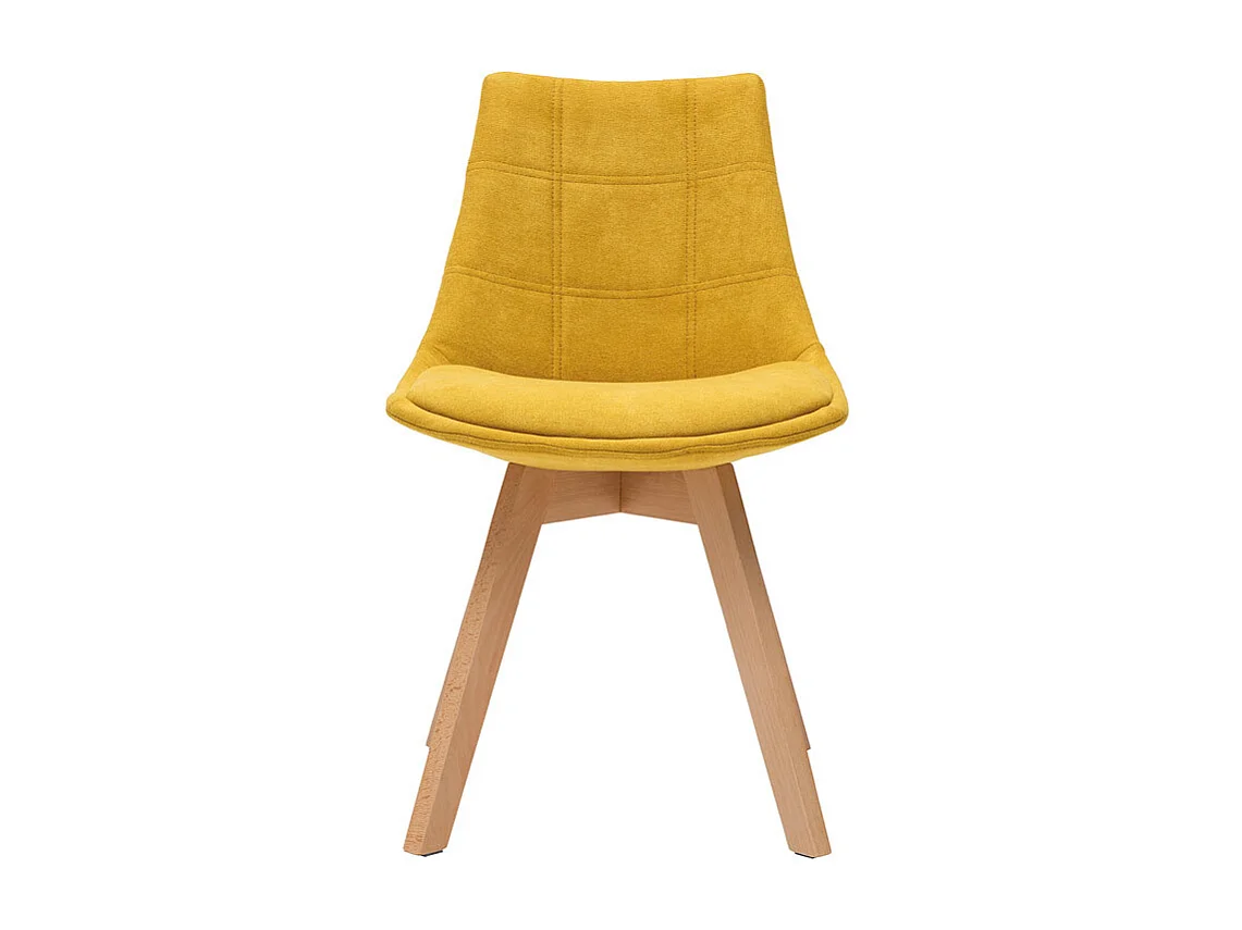 Lote de 2 sillas nórdicas en tejido mostaza MATILDE