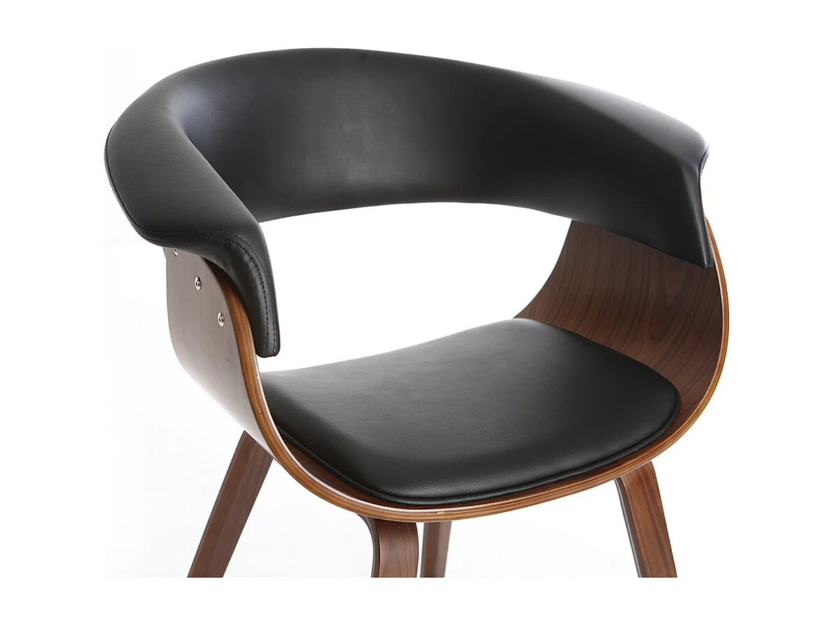 Chaise design noir et bois foncé noyer OKTAV
