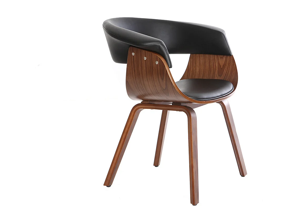 Poltrona scandinava nero e legno scuro OKTAV