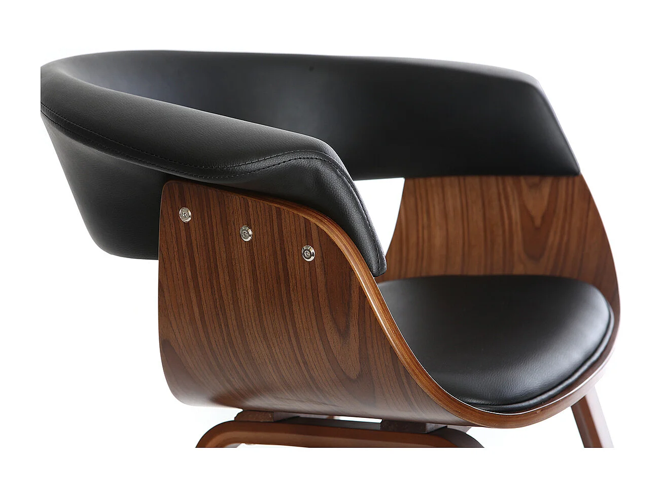 Poltrona scandinava nero e legno scuro OKTAV