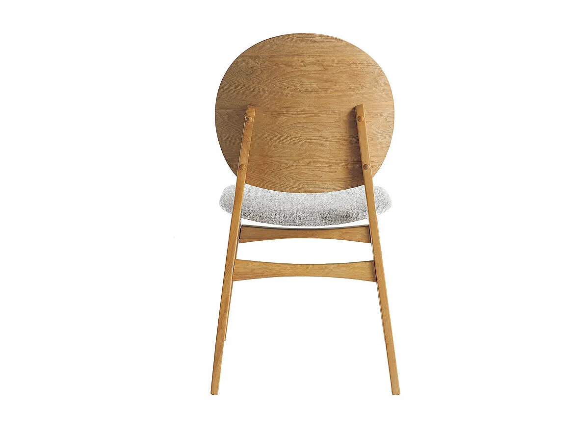 Chaises scandinaves en bois clair et tissu gris clair (lot de 2) ELTON