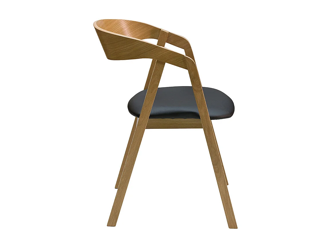 Skandinavische Stühle stapelbar aus hellem Eichenholz und schwarzem Stoff (2er-Set) LOVA