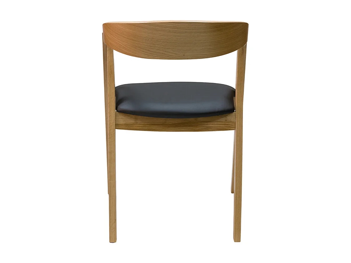 Skandinavische Stühle stapelbar aus hellem Eichenholz und schwarzem Stoff (2er-Set) LOVA