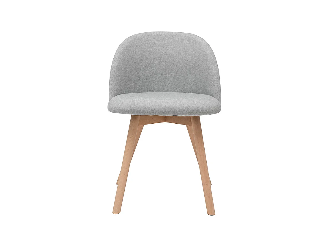 Chaises scandinaves en tissu gris clair et bois clair massif (lot de 2) CELESTE
