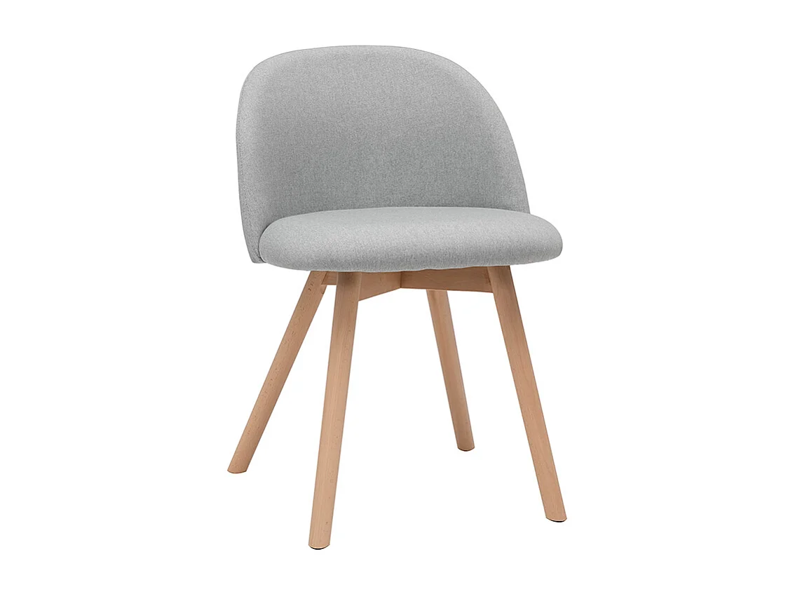 Chaises scandinaves en tissu gris clair et bois clair massif (lot de 2) CELESTE