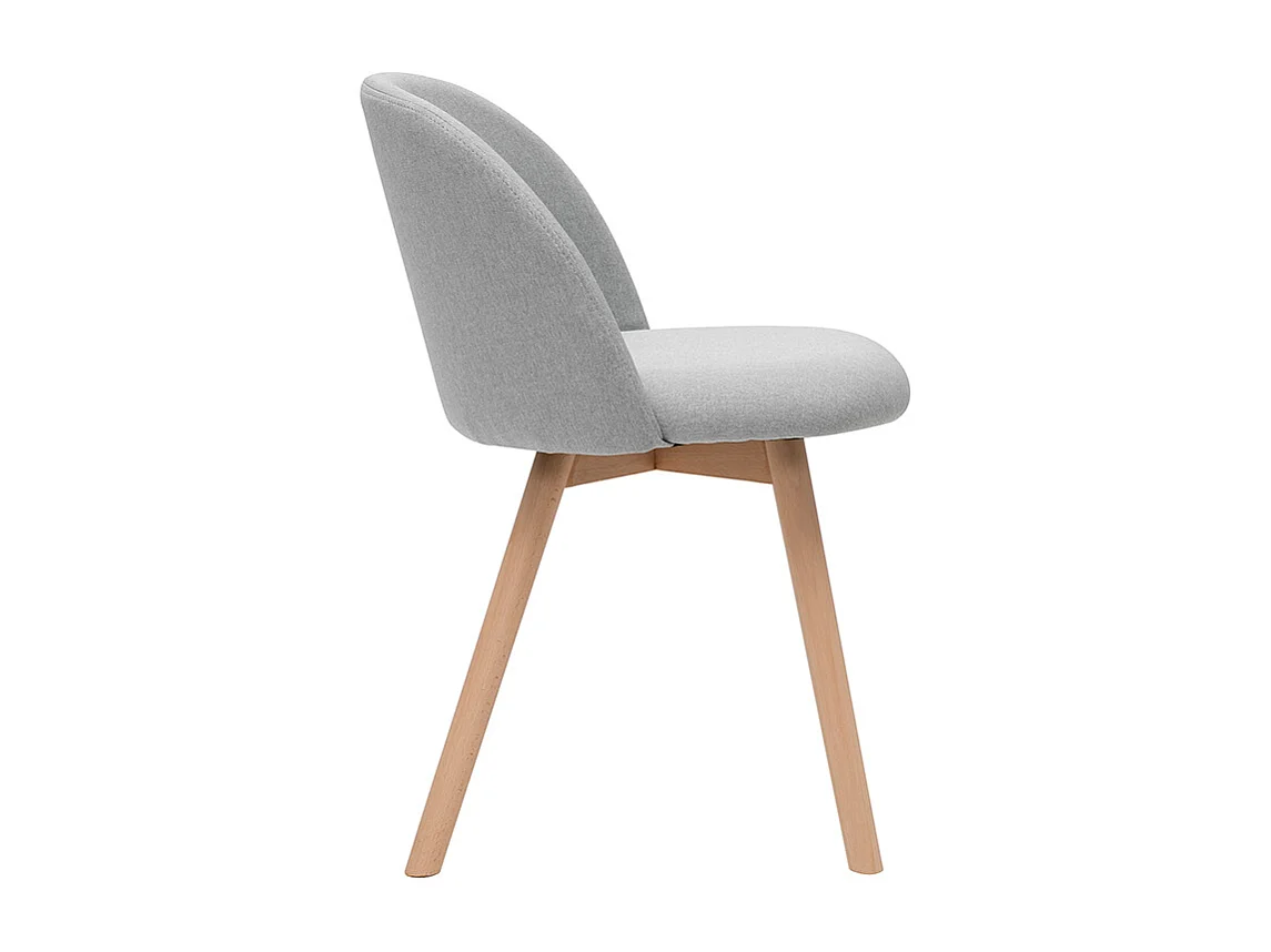 Chaises scandinaves en tissu gris clair et bois clair massif (lot de 2) CELESTE