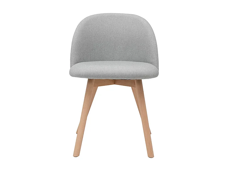 Chaises scandinaves en tissu gris clair et bois clair massif (lot de 2) CELESTE
