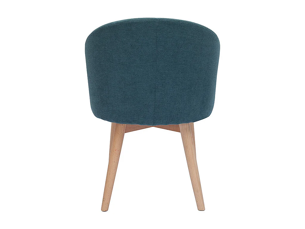 Skandinavische Stühle aus entenblauem Stoff mit Samteffekt und hellem Massivholz (2er-Set) VANITY