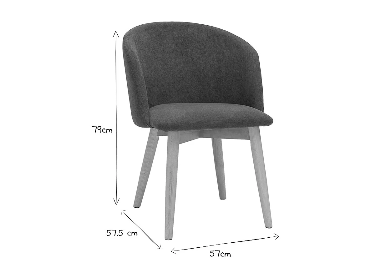 Chaises scandinaves en tissu effet velours bleu canard et bois clair massif (lot de 2) VANITY