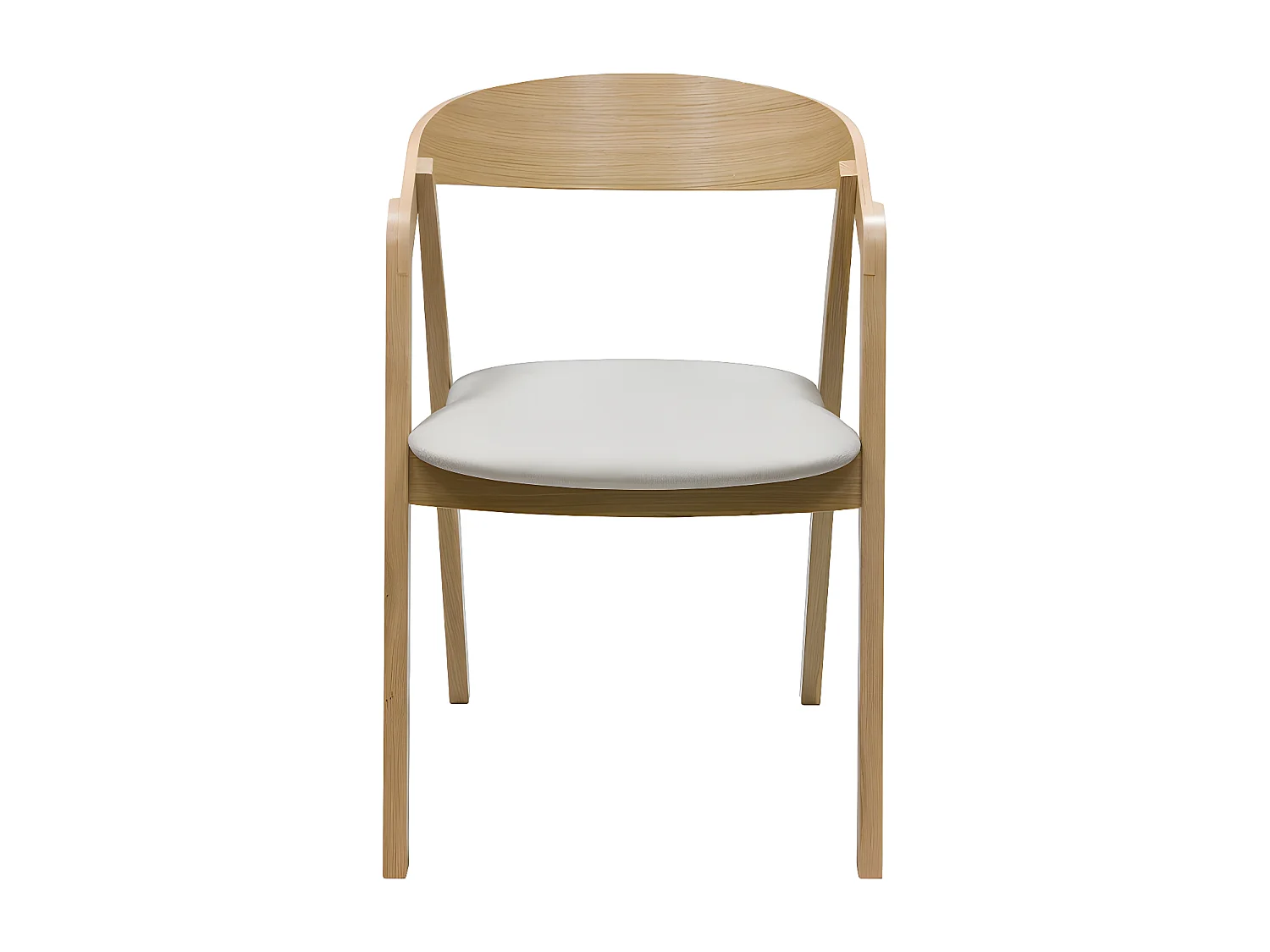Chaises scandinaves empilables en bois clair chêne et tissu beige (lot de 2) LOVA