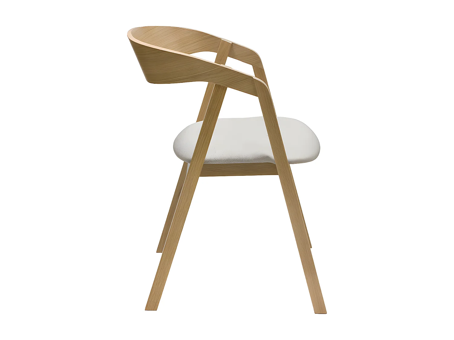 Chaises scandinaves empilables en bois clair chêne et tissu beige (lot de 2) LOVA